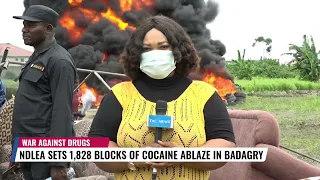 VIDEO: NDLEA Burns Historic 1,828 Blocks of Cocaine in Badagry