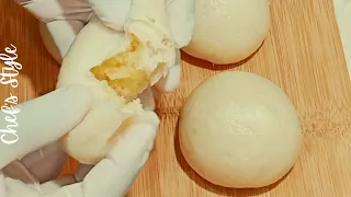 Steamed Custard Bun | Custard Bun | Custard Bun Recipe | Home Made Steamed Custard Bun