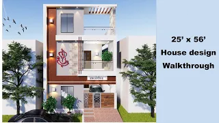 25 by 56 house design - Walkthrough video