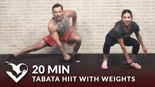 20 Minute Tabata HIIT Workout with Weights: Dumbbell Training Full Body Workout at Home