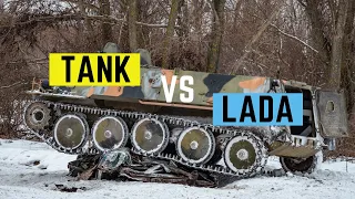 Tank Smash Car | MTLB | Tank Driving Tour | GT-MU | Military | Kiev | Adventure Tours in Ukraine