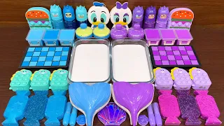 BLUE vs PURPLE!! Mixing Random Things into GLOSSY Slime !!!Satisfying Slime Video #155