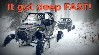 Turbo S RZR's on Carnivores and 370s Hit DEEP Snow!