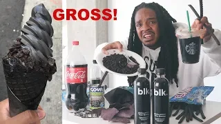 I Only Ate BLACK FOODS For 24 HOURS! (never again)