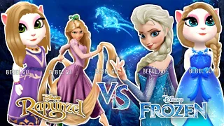 My Talking Angela 2_Tangled Rapunzel VS Disney Elsa vs Angela || Gameplay- Angela playing