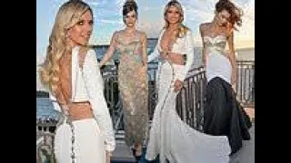Heidi Klum barely contains her ample cleavage in plunging white gown as she joins a dazzling Barbara