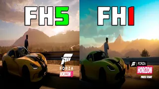 Forza Horizon 1 Start Menu vs Forza Horizon 5 Start Menu