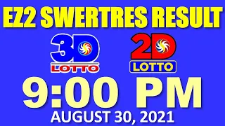 9pm EZ2 Swertres Result August 30, 2021 (2D Lotto, 3D Lotto Result Today)