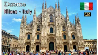 DUOMO ITALIA Walking Tour, Milan Italy 4k, Milan Cathedral