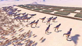 T-REX + Velociraptors VS Golden Knights, Elves, Spartan, Archers | Ultimate Epic Battle Simulator