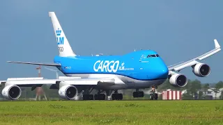 STORM Close-Up CROSSWIND Landings, Engine almost HIT RUNWAY, GoArounds | Amsterdam