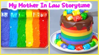 🍰 Chocolate Cake Storytime 🌷 My Mother In Law Is The Devil 🌈 Rainbow Color Chocolate Cake Decorating