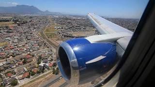 Gorgeous Approach!! Turbulent Landing Cape Town on British Airways Boeing 737-400
