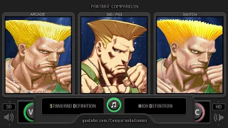 Portrait Comparison of Super Street Fighter II (SD vs HD Remix vs Ultra) Side by Side Comparison