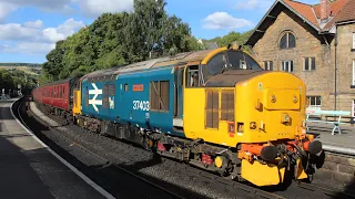 Onboard thrash behind Large Logo 37403 & 37264 on the North Yorkshire Moors Railway - 21 & 22/8/22