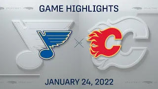 NHL Highlights | Blues vs. Flames - Jan 24, 2022