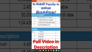 Understand your Payslip | Tamil | shorts