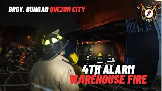 4th Alarm Warehouse Fire @Miller Avenue Brgy Bungad Quezon City | Iverson Fire Rescue Volunteer