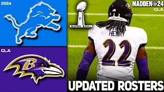 Ravens vs. Lions | Superbowl | 2024 - 2025 Updated Rosters | Madden 24 PS5 Simulation