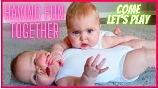 Funny twin babies playing caught in camera | part 1🐰👶👶