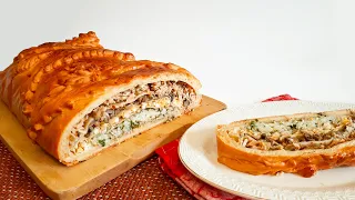 Настоящая КУЛЕБЯКА с рыбой! Очень вкусный рыбный пирог! Как приготовить НЕЖНУЮ СОЧНУЮ рыбу.