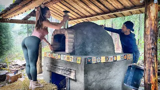 TIMELAPSE - DIY Wood Fired BRICK & COB PIZZA OVEN - Start to Finish