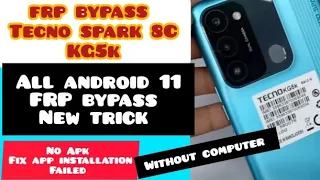 How to frp bypass Tecno spark 8c KG5k without computer ,fix frp app not installing|| DE GREAT TECH