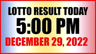 Lotto Result Today 5pm December 29, 2022 Swertres Ez2 Pcso