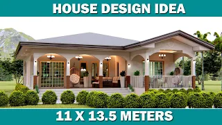 House Design Idea | 11 x 13.5 Meters | 3 Bedroom