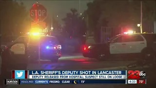 Sheriff's deputy shot in shoulder and wounded at Lancaster station; shooter at large