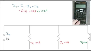 Calculating total current in a Parallel AC circuit