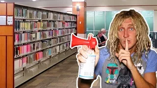 Air Horn Prank IN LIBRARY!! *Cops Called* | JOOGSQUAD PPJT