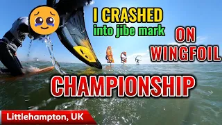 I crashed into a gybe mark at WingFoiling Championship race