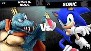 King K. Rool VS Sonic 1 VS 1 LV 9 CPU Battle Super Smash Bros Ultimate