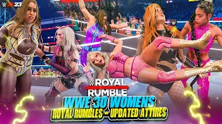 ⚡Wwe 2k23 : Wwe 30 Women's Royal Rumble 2024 | New Attire's | Surprising Entrance | Full Match 💥