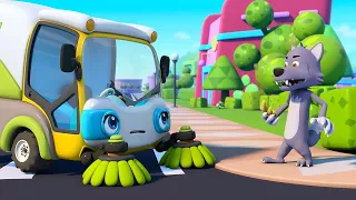Street Sweeper Gets to Work | Monster Cars | Fire Truck | Nursery Rhymes | Kids Songs | BabyBus