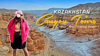 Kazakhstan Travel Vlog: Visiting Charyn Canyon, Moon Canyon & Black Canyon Winter Tour | 4K 60fps