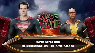 Superman and Black Adam are set to face off in a WWE 2K24 match for the Super World Championship