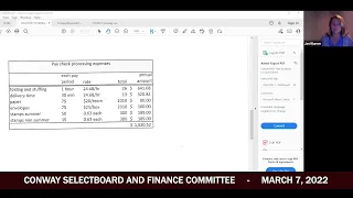 Conway Joint Selectboard and Finance Committee - March 7, 2022