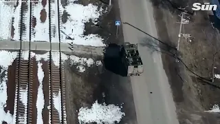 Ukrainian armed forces ambush Russian transport outside Kharkiv