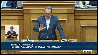 Ο Σ. Φάμελλος στην Ολομέλεια της Βουλής στην προ ημερησίας συζήτηση για την Ακρίβεια_24.05.24