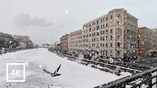 Snowfall in Moscow | Walking in Moscow in the Winter Snow, 4k