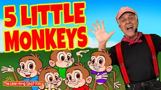 5 Little Monkeys ♫ Jumping On The Bed ♫ Brain Breaks ♫ Nursery Rhymes  Songs by The Learning Station