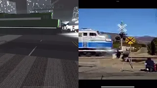 ROBLOX Crash Town Trains vs Cars Based on Real Life Crashes #3