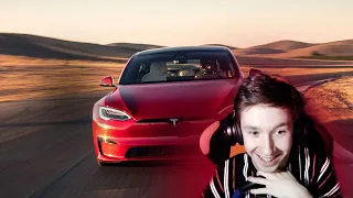 Orange's смотрит: Tesla Model S Plaid - Она БЫСТРЕЕ, чем Bugatti! Тачка не с нашей планеты...