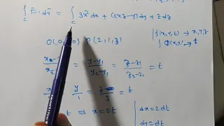 Finding work done along  straight line/  Line Integral problem a long straight line