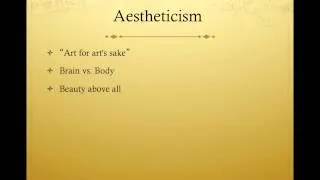 Lecture 5, Part 2: Wilde and Aestheticism