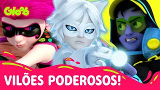 MIRACULER, TAGUEADOR DO TEMPO E CAT BLANC | TOP LUTAS MIRACULOSAS | MIRACULOUS 3ª TEMP | Mundo Gloob