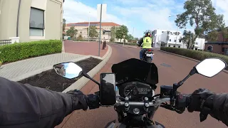 R class motorcycle lesson with Elite Motorcycle Training in Joondalup Perth Test Route how to pass