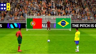 Ronaldo Vs Neymar Jr. Portugal Vs Brazil Match  Penalty shootout match 198. Efootball gameplay 2024.